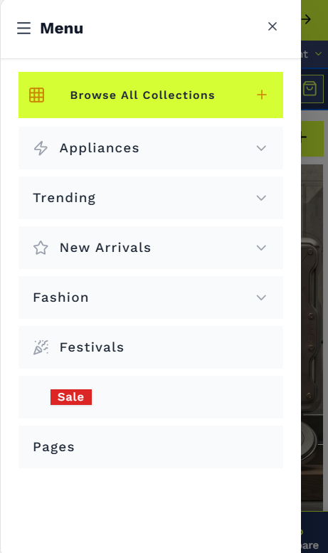 Mobile Navigation Preview